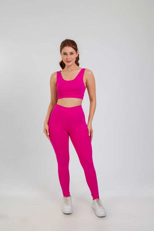 Calça Legging Feminina Básica - Rosa Pink - VASHTI FITNESS