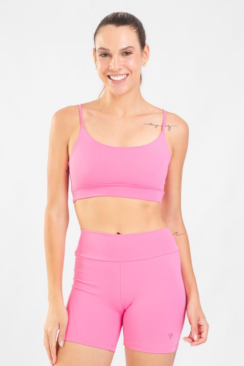 Top Alcinha Fitness - Rosa Pop Pink - VASHTI FITNESS