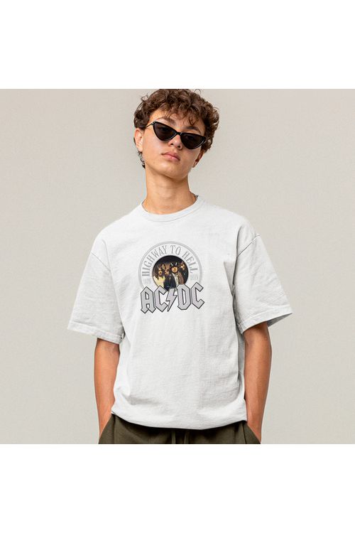 Camiseta Algodão Branca ACDC