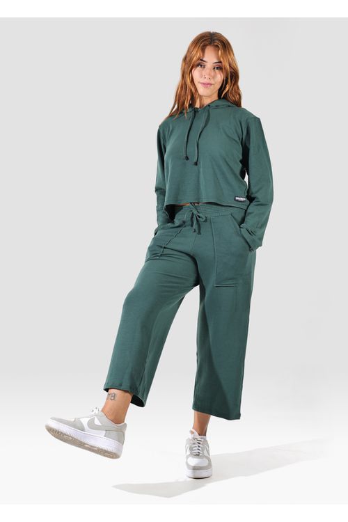 Calça Moletinho Pantacourt Verde Musgo