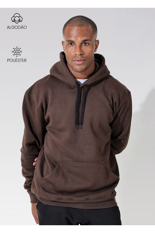 Moletom Canguru Masculino Marrom