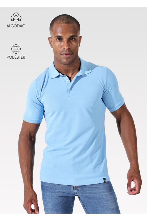  Polo Masculina Azul Bebê