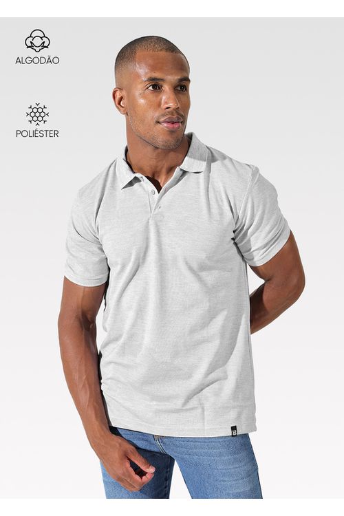 Polo Masculino Cinza Mescla