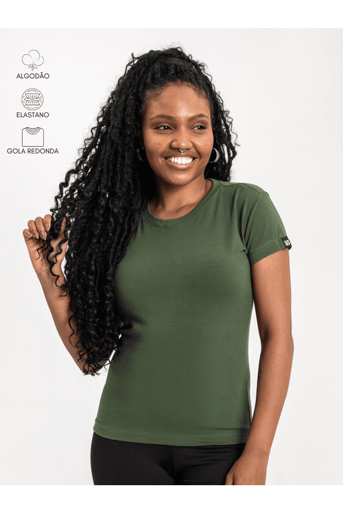 Baby Look Feminina Verde Musgo 