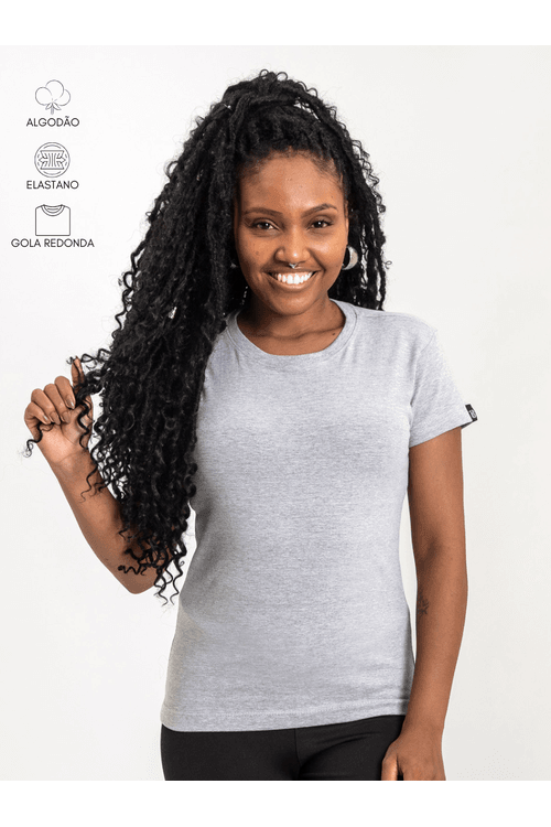 Baby Look Feminina Cinza