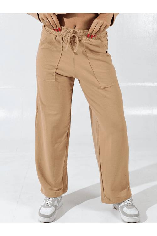  Calça Moletinho Pantalona Caramelo