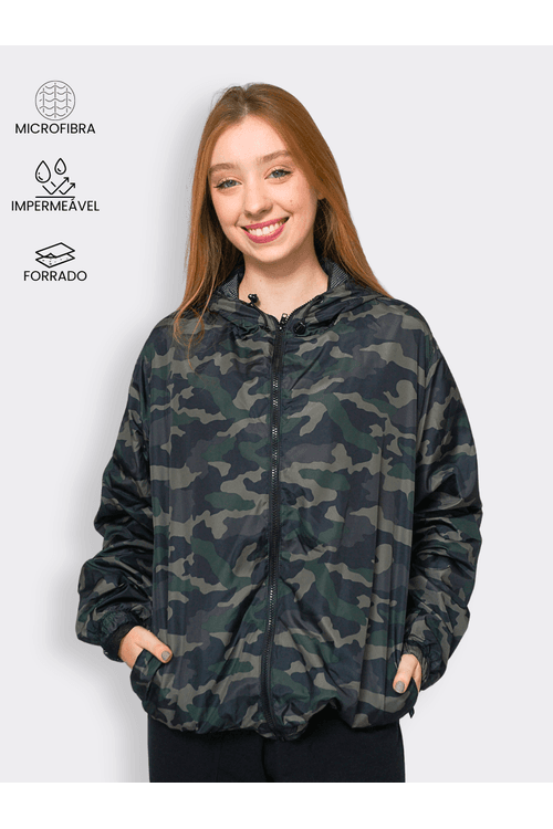 Corta Vento Impermeável Unissex Camuflado