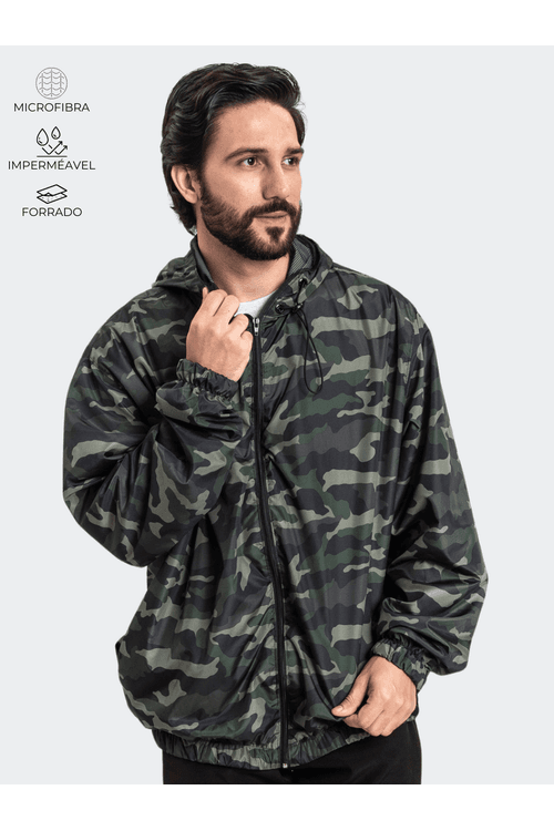 Corta Vento Impermeável Unissex Camuflado