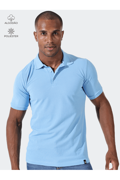  Polo Masculina Azul Bebê