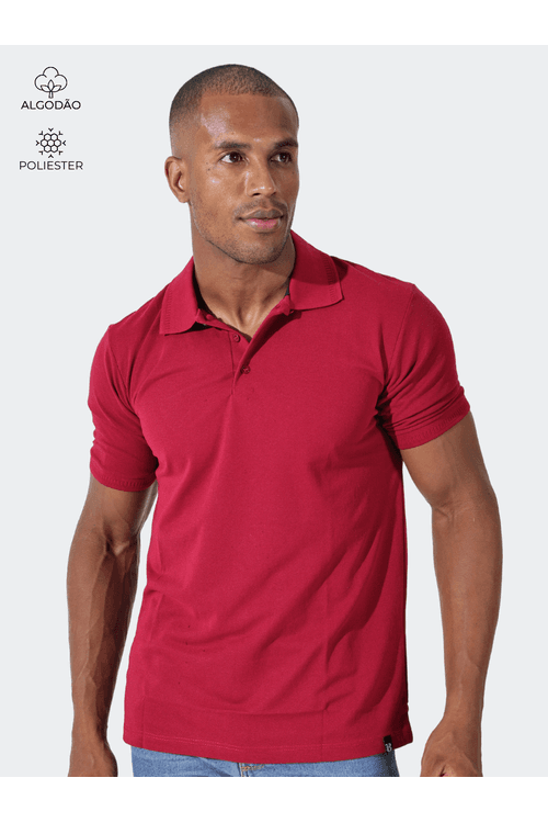  Polo Masculina Bordo