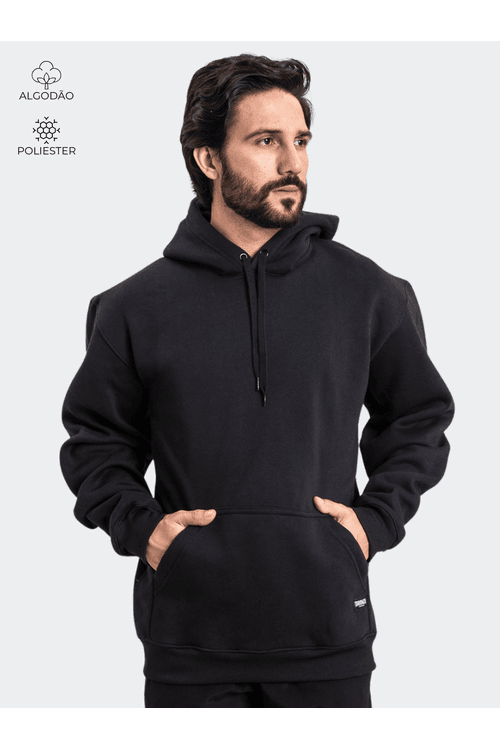 Moletom Canguru Masculino Preto
