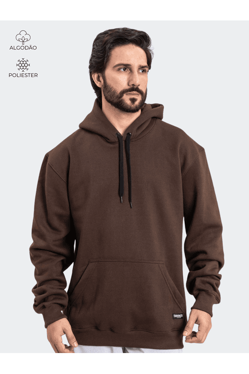 Moletom Canguru Masculino Marrom