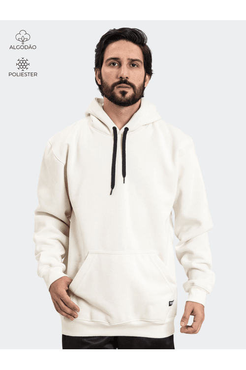 Moletom Canguru Masculino Off White