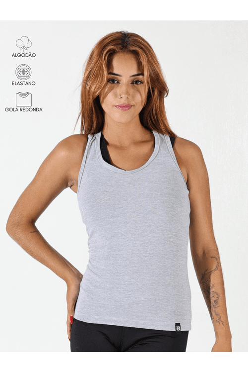 Regata Nadador Feminina Cinza Mescla