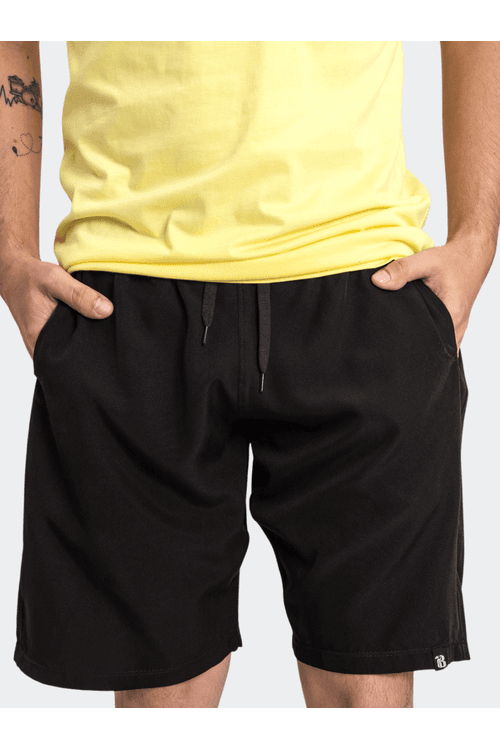 Bermuda Tactel Masculina Preta