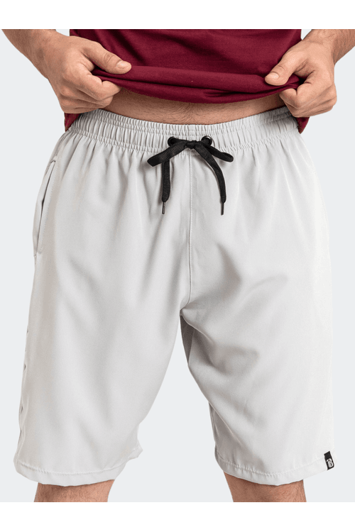 Bermuda Tactel Masculina Cinza Prata