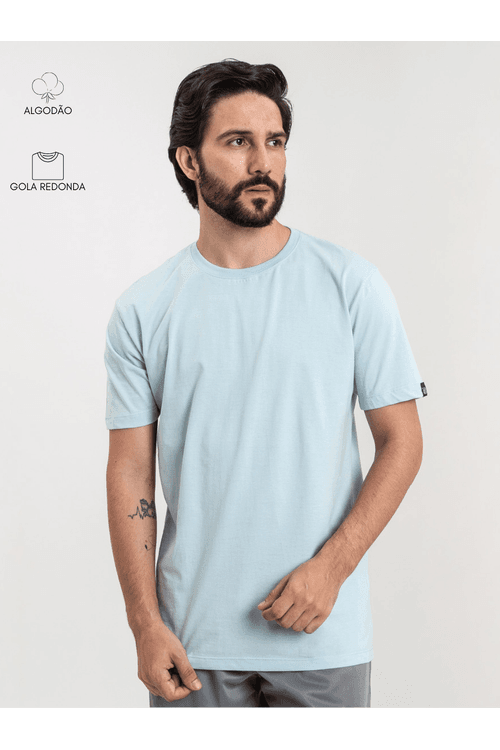 Camiseta Masculina Basic Azul Bebê