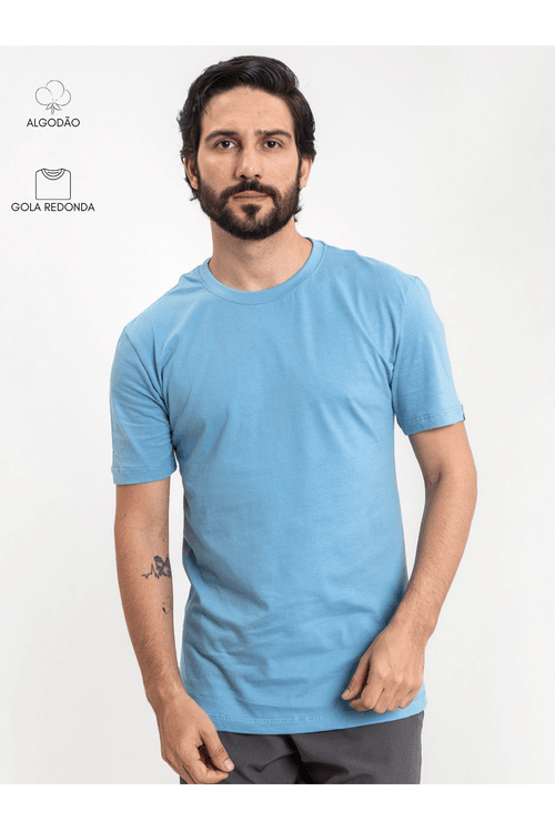 Camiseta Masculina Basic Azul Jeans 