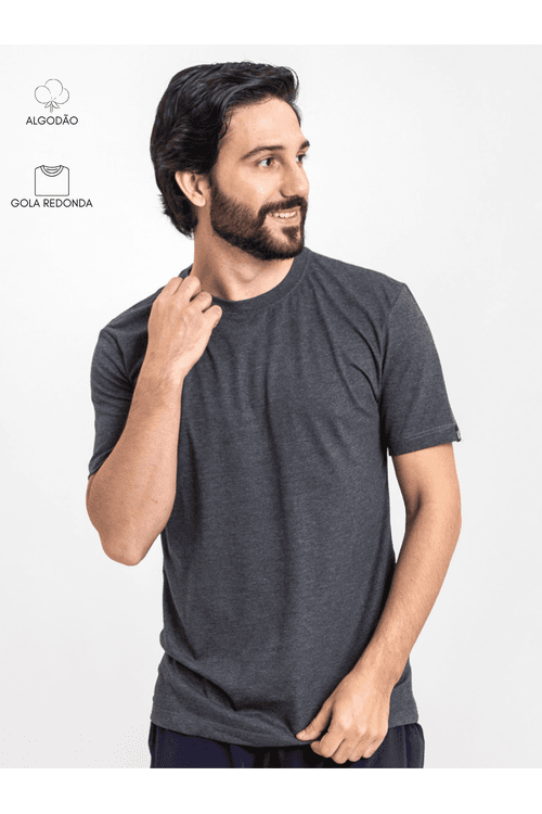 Camiseta Masculina Basic Chumbo