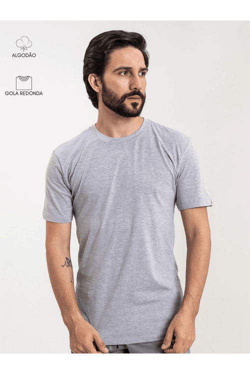 Camiseta Masculina Basic Cinza