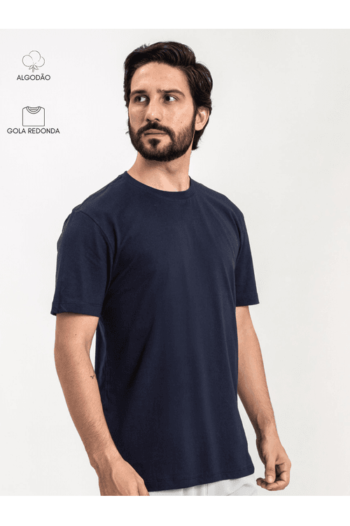 Camiseta Masculina Basic Marinho