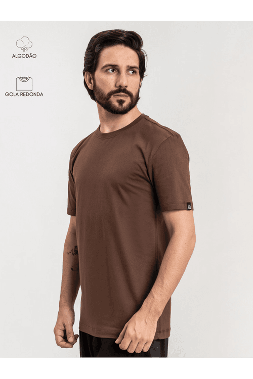 Camiseta Masculina Basic Marrom