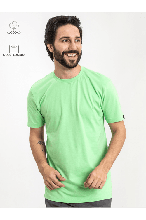 Camiseta Masculina Basic Verde Pistache 