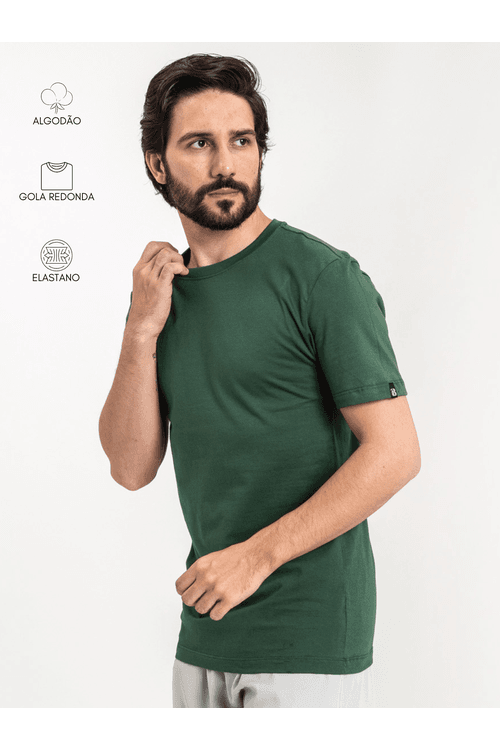 Camiseta Masculina Basic Verde Musgo