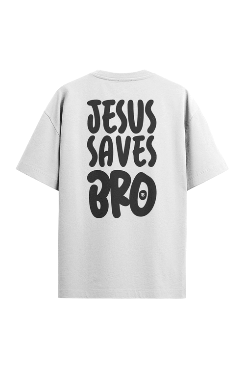 Camiseta Oversized Jesus Saves Bro