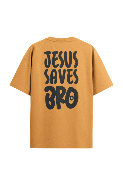 Camiseta Oversized Jesus Saves Bro