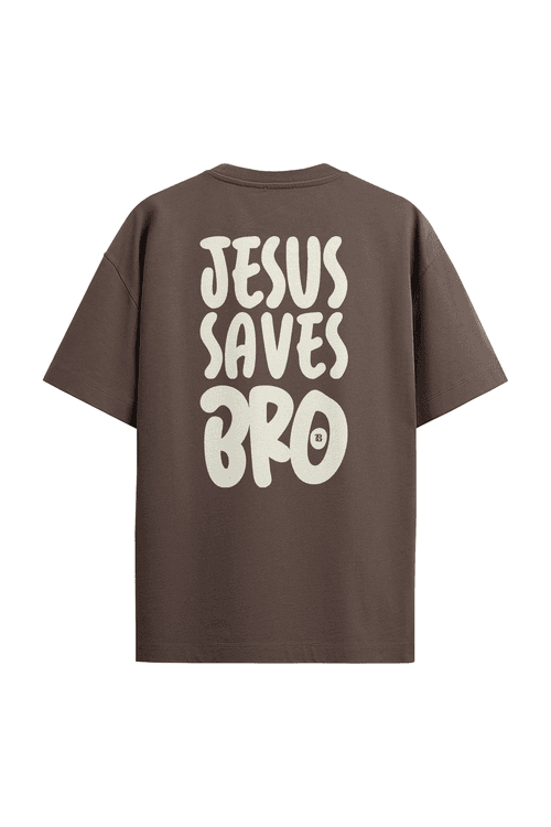 Camiseta Oversized Jesus Saves Bro