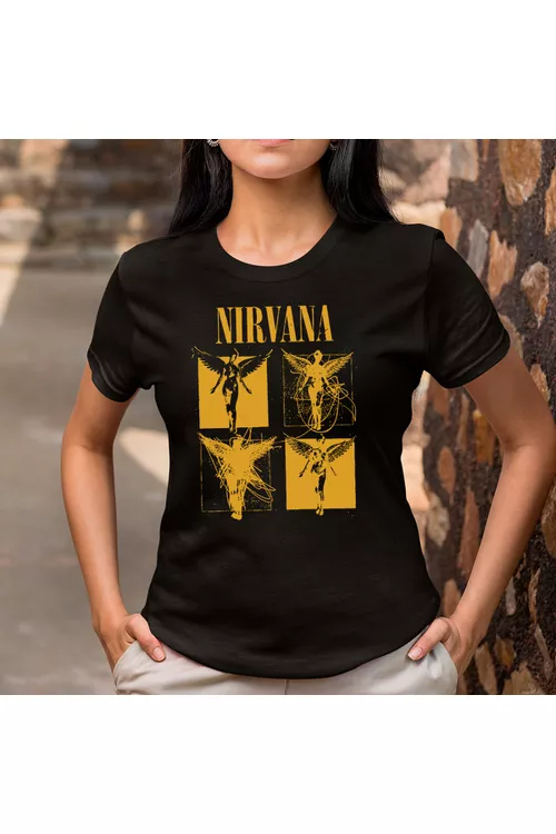 Camiseta Algodão Preta Nirvana | Bronzo