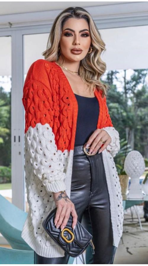 CARDIGAN AURORA LARANJA