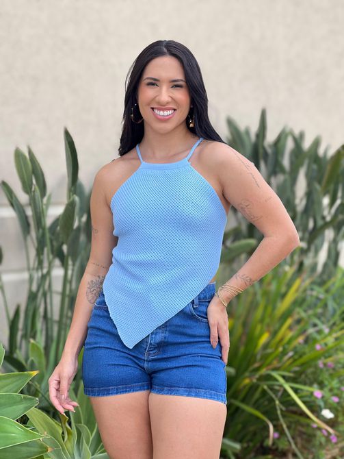 BLUSA TRICOT MELISSA AZUL BEBE - LOJA TUTTI FRUTTI