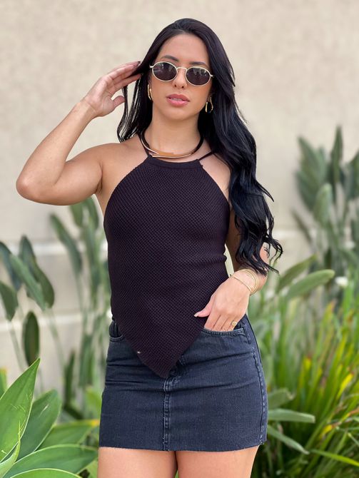 BLUSA TRICOT MELISSA PRETO - LOJA TUTTI FRUTTI