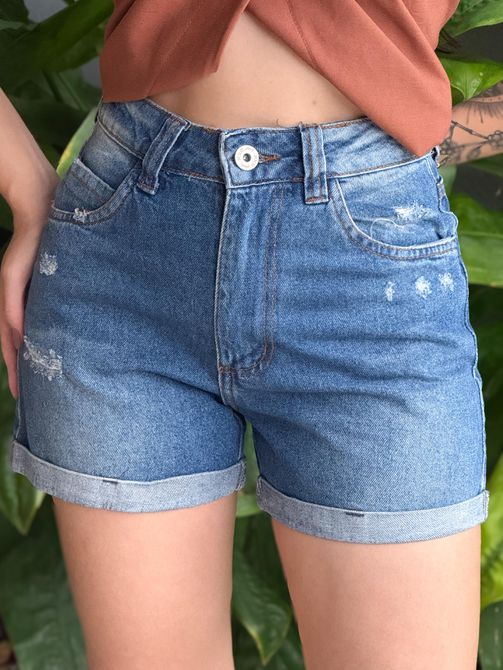 Shorts Jeans Nexxo 14 Barra Dobrada LAVAGEM ESCURA - LOJA TUTTI FRUTTI