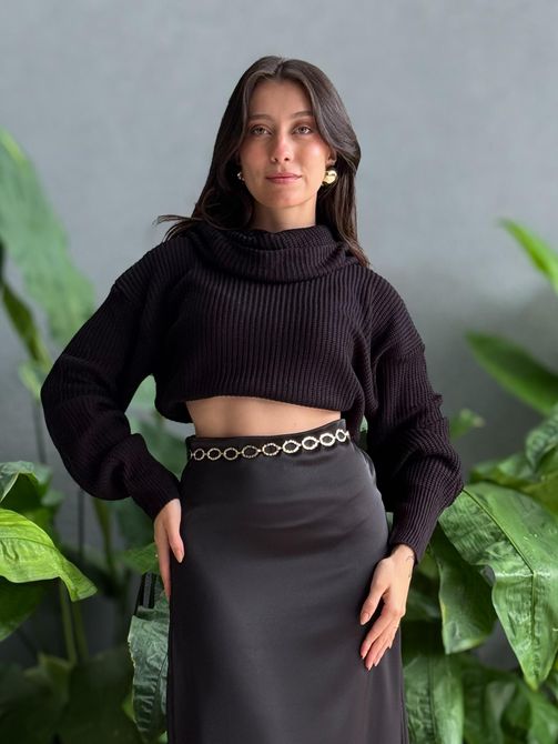 Tricot Eleonora PRETO - LOJA TUTTI FRUTTI