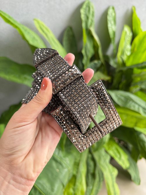 Cinto Glam Strass PRETO - LOJA TUTTI FRUTTI