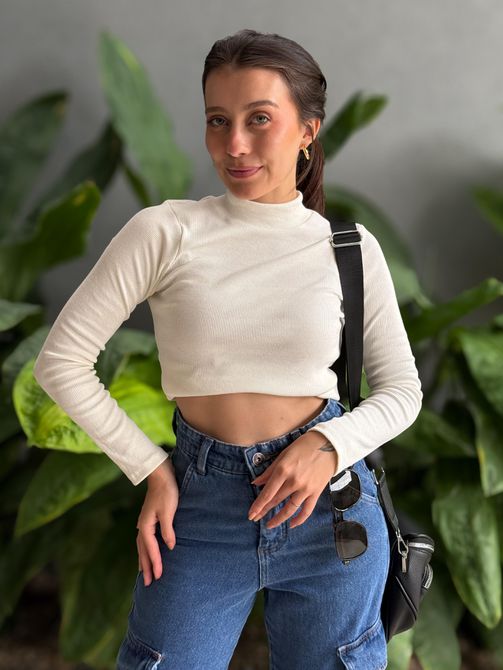 Segunda Pele em Malha Ribana OFF WHITE - LOJA TUTTI FRUTTI