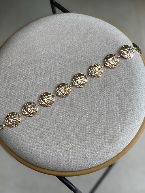 Cinto Metal Circulo Ondulado DOURADO - LOJA TUTTI FRUTTI