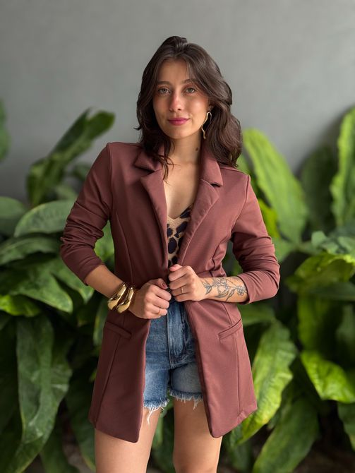 Blazer Ponto Roma MARROM - LOJA TUTTI FRUTTI