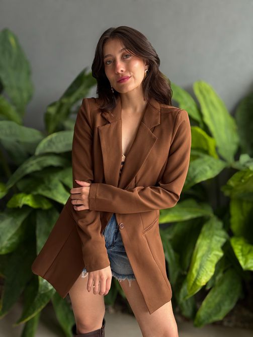 Max Blazer Alfaiataria MARROM - LOJA TUTTI FRUTTI