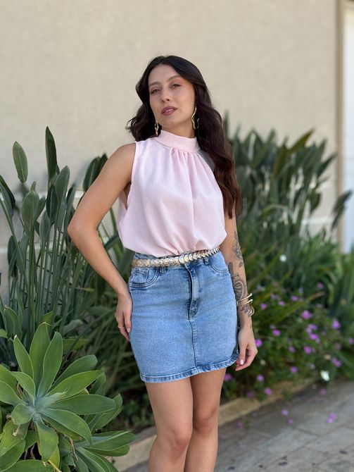 Blusa Geise Cavada ROSA CLARO - LOJA TUTTI FRUTTI