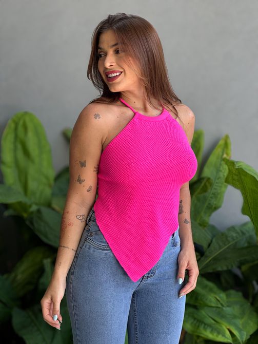 BLUSA TRICOT MELISSA ROSA PINK - LOJA TUTTI FRUTTI