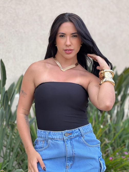 Cropped Tube Top PRETO - LOJA TUTTI FRUTTI