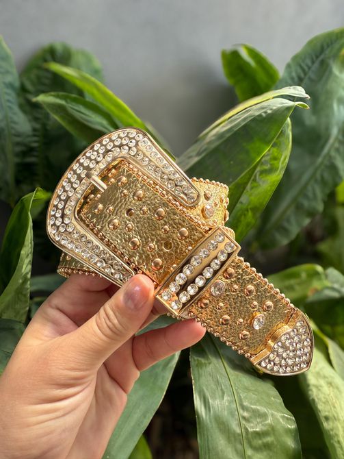 Cinto Golden Pedrarias DOURADO - LOJA TUTTI FRUTTI