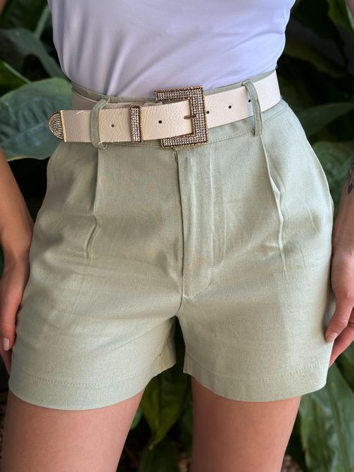 Shorts Lua em Linho VERDE MENTA - LOJA TUTTI FRUTTI