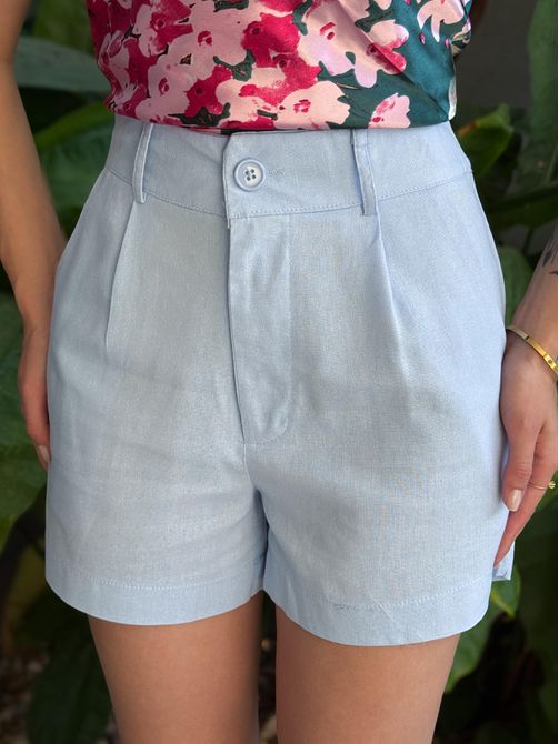 Shorts Lua em Linho AZUL CLARO - LOJA TUTTI FRUTTI