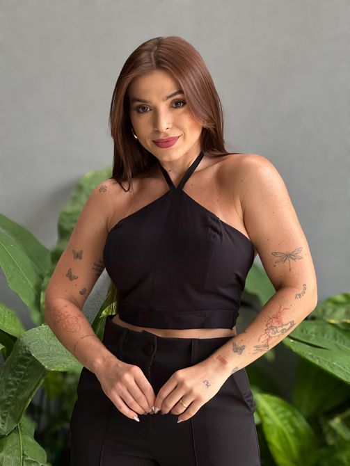 Cropped Sauipe PRETO - LOJA TUTTI FRUTTI