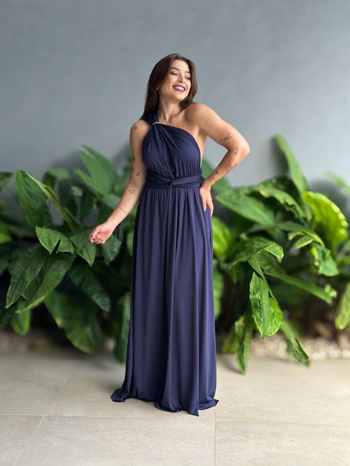 Vestido Longo Multiformas AZUL MARINHO - LOJA TUTTI FRUTTI